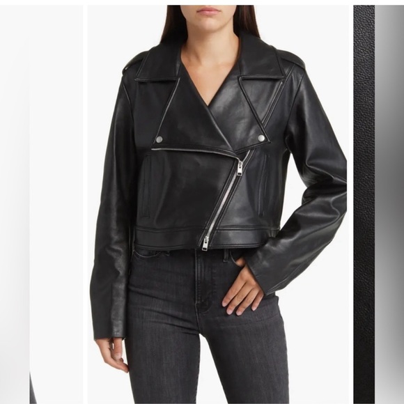 Frame Denim Jackets & Blazers - NWT FRAME lambskin leather moto jacket size XSmall